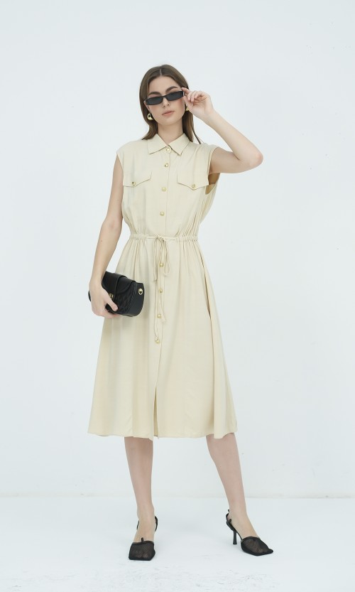 SIXDO Woven Flared Dress for Women